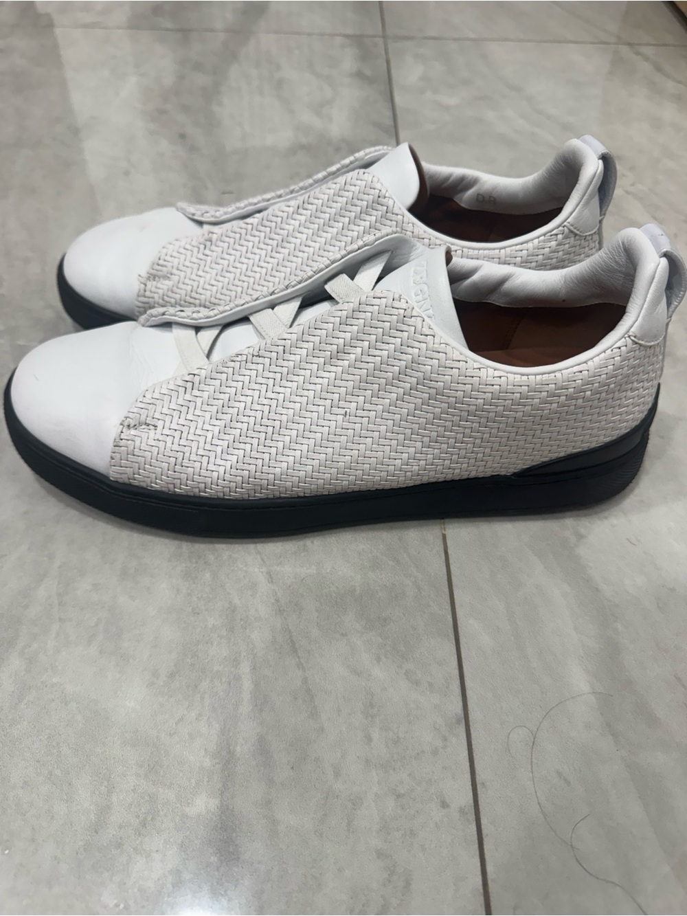 Zegna Triple Stitch Pelletessuta men sneakers shoes white